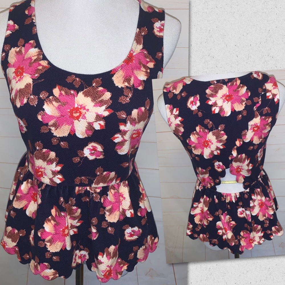 Anthropologie Postmark Cloverly Peplum Top Medium